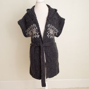 Cozy Short-Sleeve Hooded Sweater